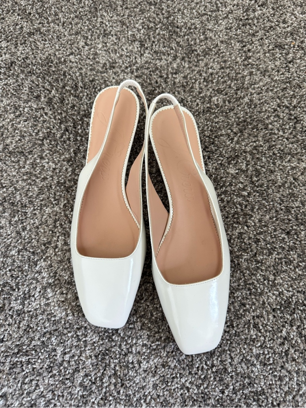 J.Crew Cream Slingback Square-Toe Flats